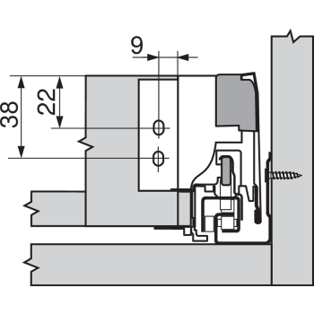 Mocowanie ścianki tylnej TANDEMBOX Blum Z30N000S.04, wys.N 53/81,5mm, szare, komplet